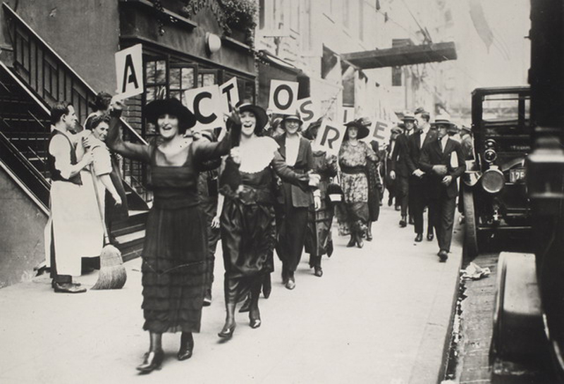 Actors striking in New York City in 1919