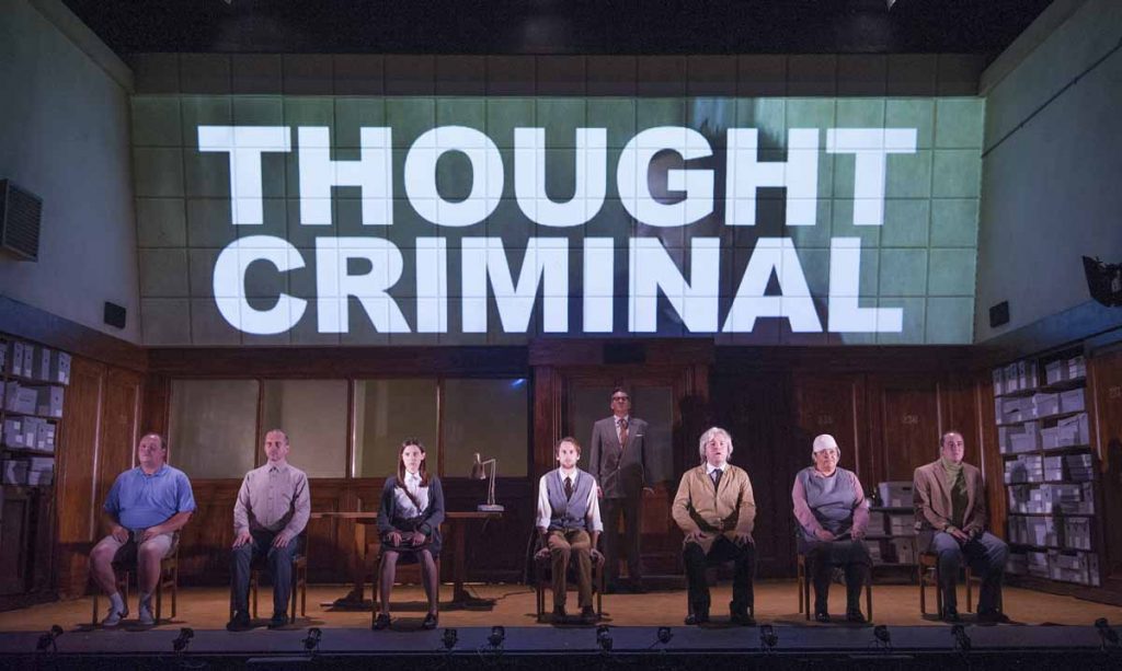 A scene from 1984 by George Orwell @ Nottingham Playhouse. Directed by Robert Icke. (Opening 16-09-13) ©Tristram Kenton 09/13 (3 Raveley Street, LONDON NW5 2HX TEL 0207 267 5550  Mob 07973 617 355)email: tristram@tristramkenton.com