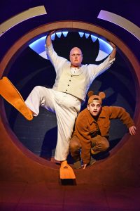 Samuel Buttery as Duck and Varun Raj as Mouse at the Unicorn Theatre